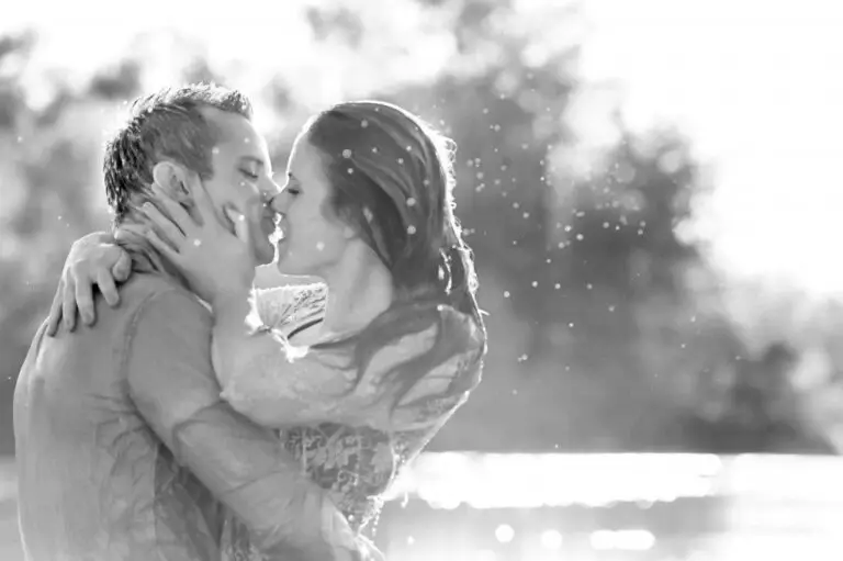 Couple Kissing in Water