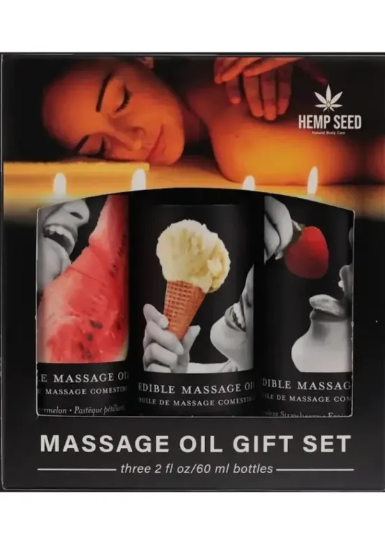 Earthly Body Hemp Seed Edible Massage Oil Gift Set v1 | Find Your Own Passion Earthly Body Hemp Seed Edible Massage Oil Gift Set v1