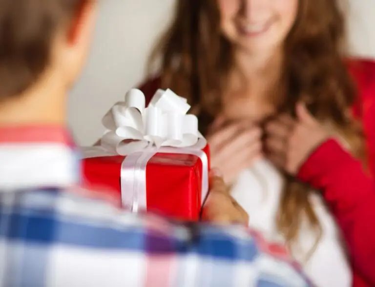 Intimate Couple Opening Gifts
