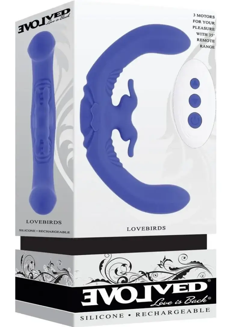 Lovebirds Rechargeable Silicone Dual Vibrator v1 | Find Your Own Passion Lovebirds Rechargeable Silicone Dual Vibrator v1