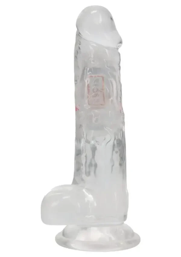 RealRock Rechargeable Dildo with Balls and Remote Control 7in - Clear v4