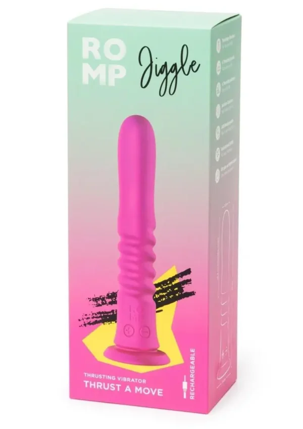 Romp Jiggle Rechargeable Silicone Thrusting Vibrating Dildo with Suction Cup v1