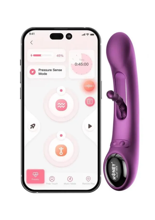Tempo Pressure Sensing App Controlled Kinky Finger Tapping Rechargeable Silicone G-spot Vibrator v4