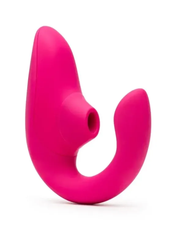 Womanizer Blend Rechargeable Silicone Vibrator with Clitoral Stimulator - Vibrant Pink v2
