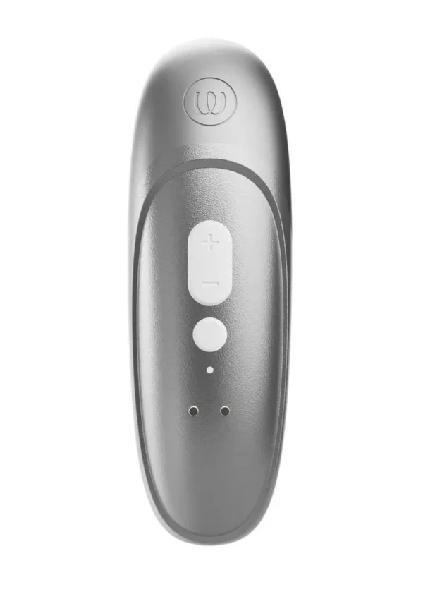 Womanizer Pleasure Air Pro Rechargeable Silicone Air Pulse Clitoral Vibrator - Silver Grey v4