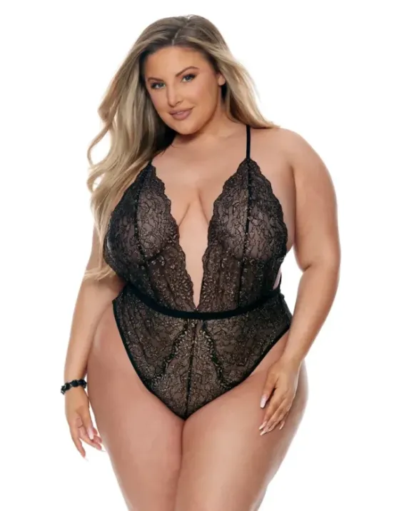 Embellished Plunging Teddy