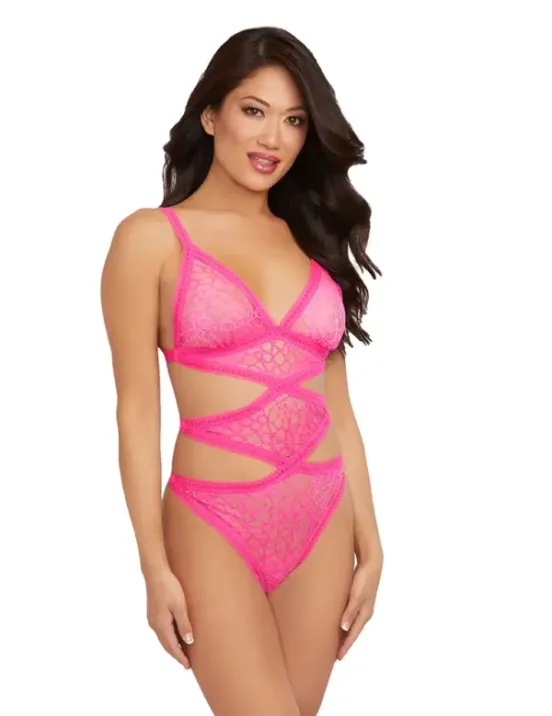 Geometric Lace Bodysuit