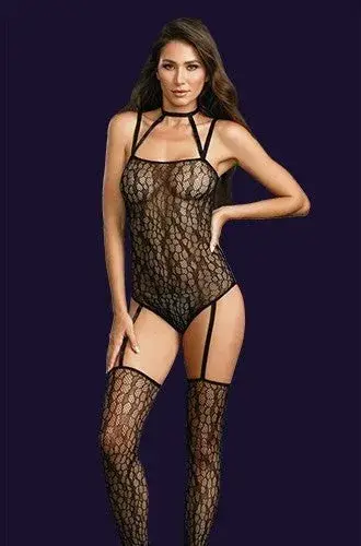 Snakeskin Bodysuit wStockings
