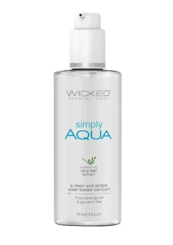 Wicked Simply Aqua Water Based Lubricant with Olive Leaf Extract 2.3oz