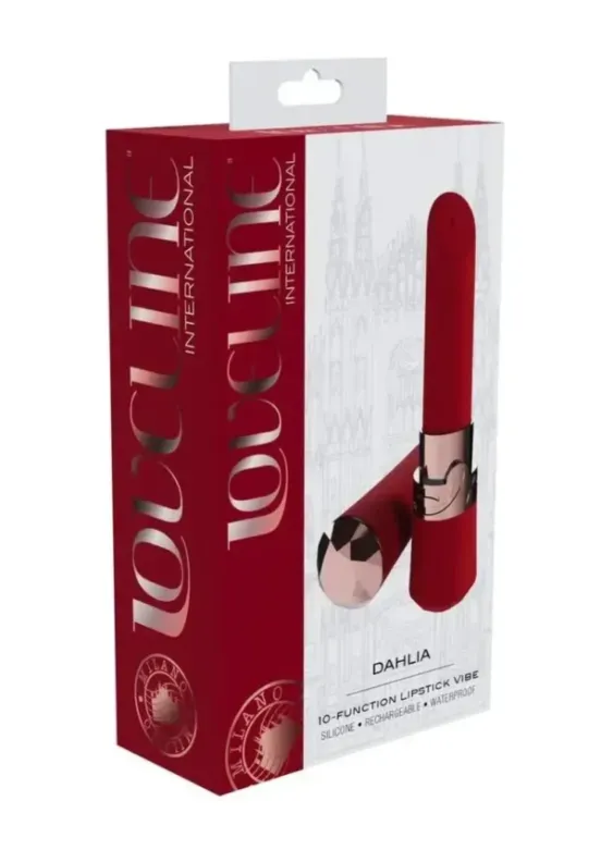 Loveline Dahlia 10 Function Silicone Lipstick Vibrator - Red v1