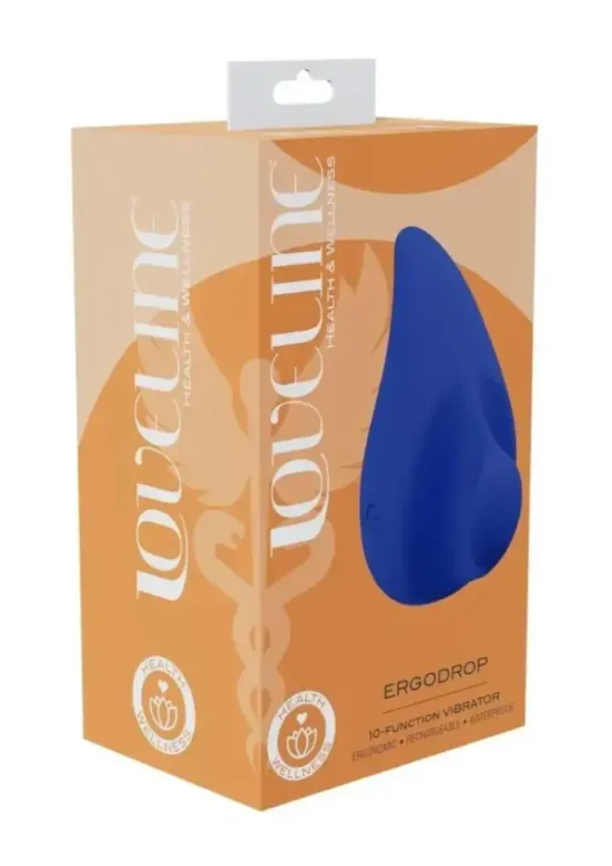 Loveline ErgoDrop 10 Function Rechargeable Silicone Massager - Blue v1