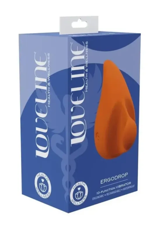 Loveline ErgoDrop 10 Function Rechargeable Silicone Massager - Orange v1