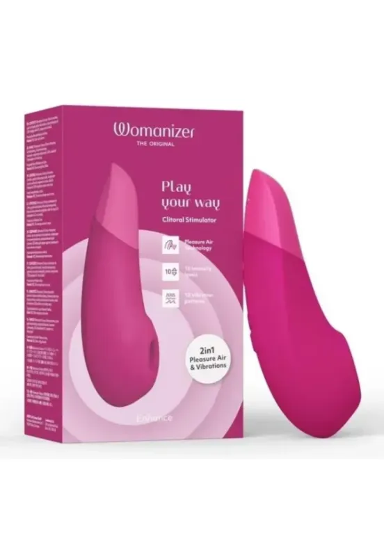 Womanizer Enhance Rechargeable Silicone Clitoral Stimulator Vibrant Pink v1