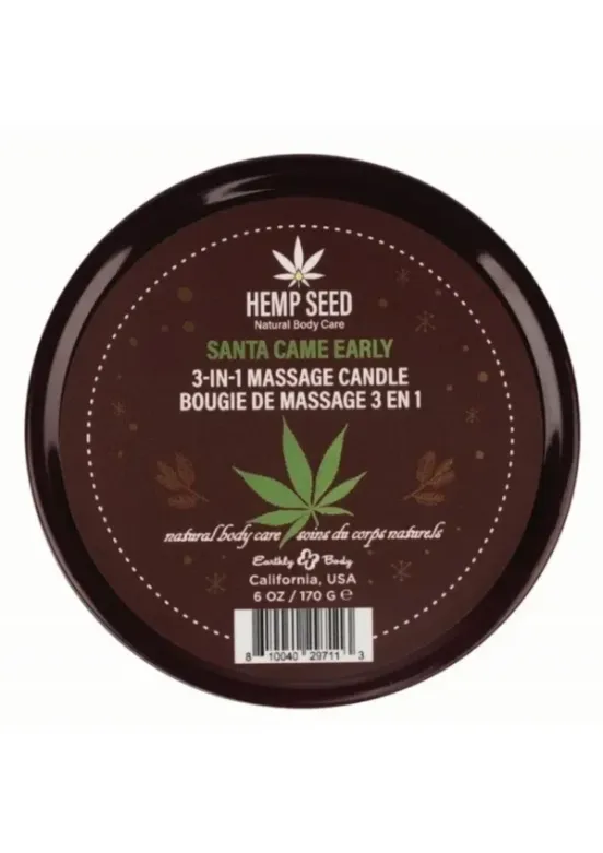 Earthly Body Hemp Seed 3 In 1 Massage Candle - Santa Came Early v1