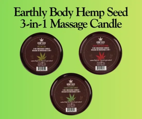 Earthly Body Hemp Seed 3-in-1 Massage Candle