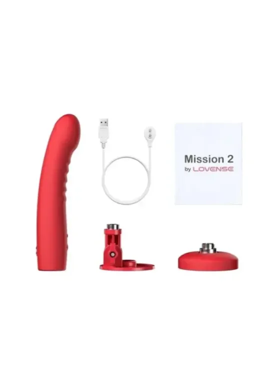 Lovense Mission 2 Silicone Rechargeable Vibrator - Red v4