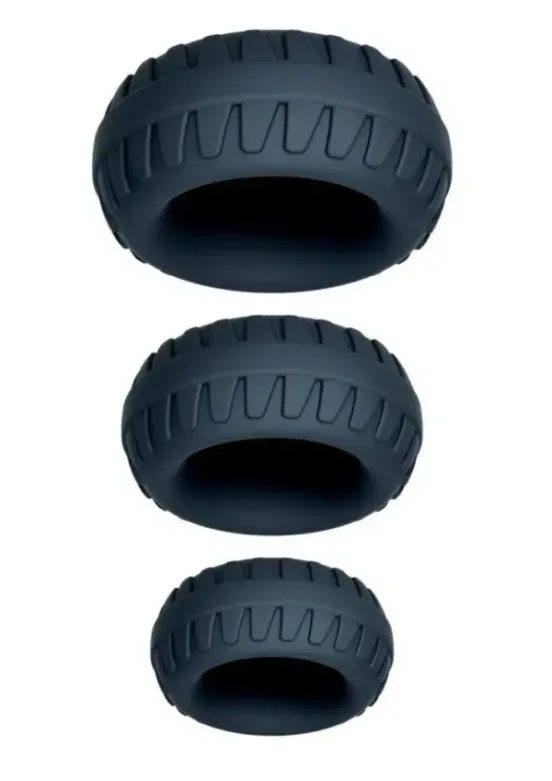 Performance Plus Drift Silicone Cock Rings 3 Piece Set - Black v4