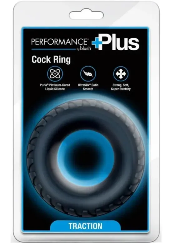 Performance Plus Traction Silicone Cock Ring - Black v1