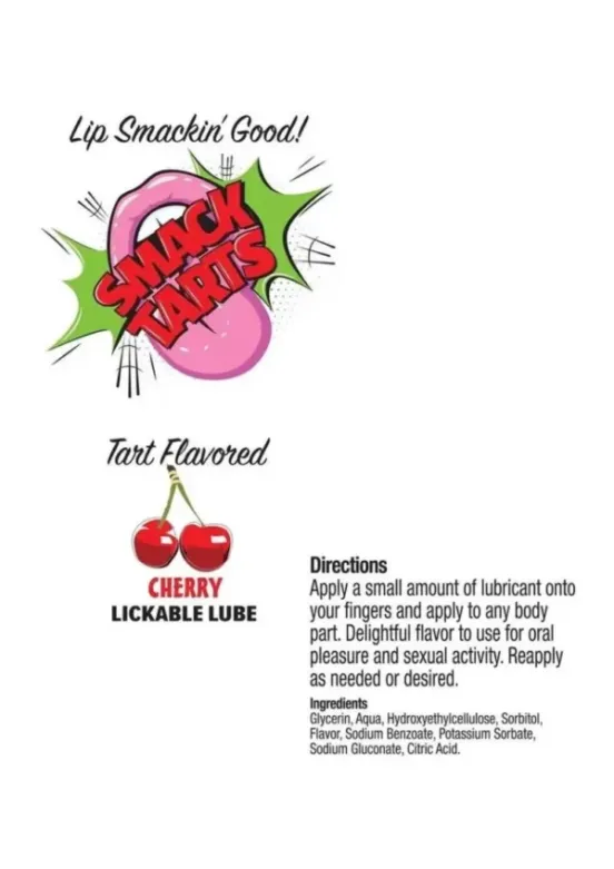Smack Tarts Lickable Lube 2oz - Sour Cherry v2