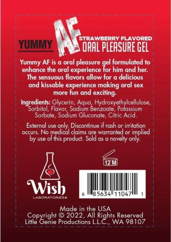 Yummy AF Oral Pleasure Flavored Gel 22oz - Strawberry v2