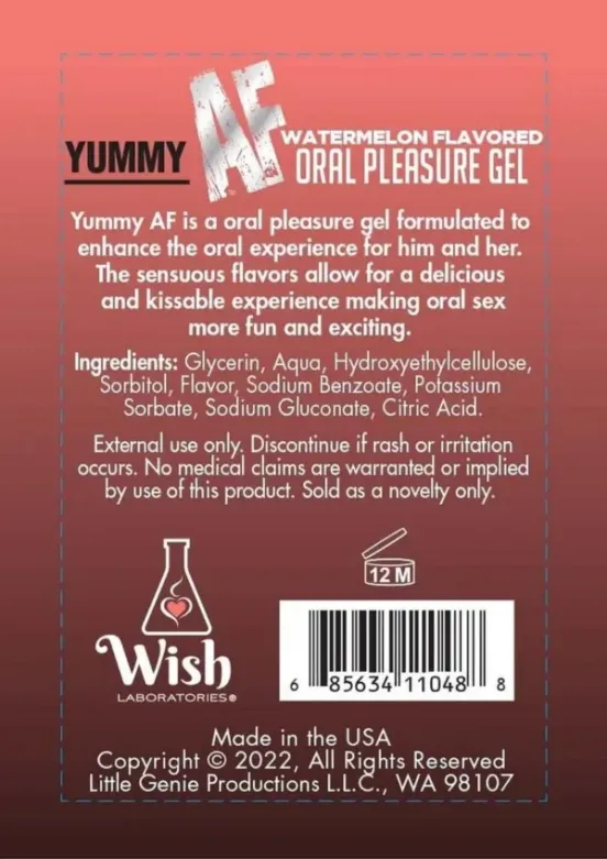 Yummy AF Oral Pleasure Flavored Gel 22oz - Watermelon v2