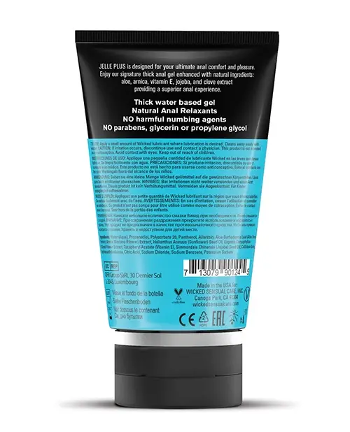Wicked Sensual Care Jelle Plus Water Based Anal Lubricant with Relaxants v2