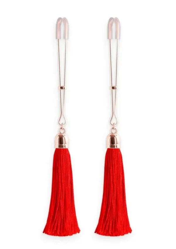 Bound Nipple Clamps T1 - Rose Gold_Red v2