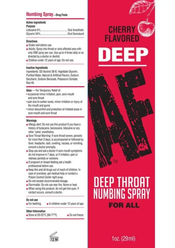 Deep AF Deep Throat Numbing Spray 1oz - Cherry v3