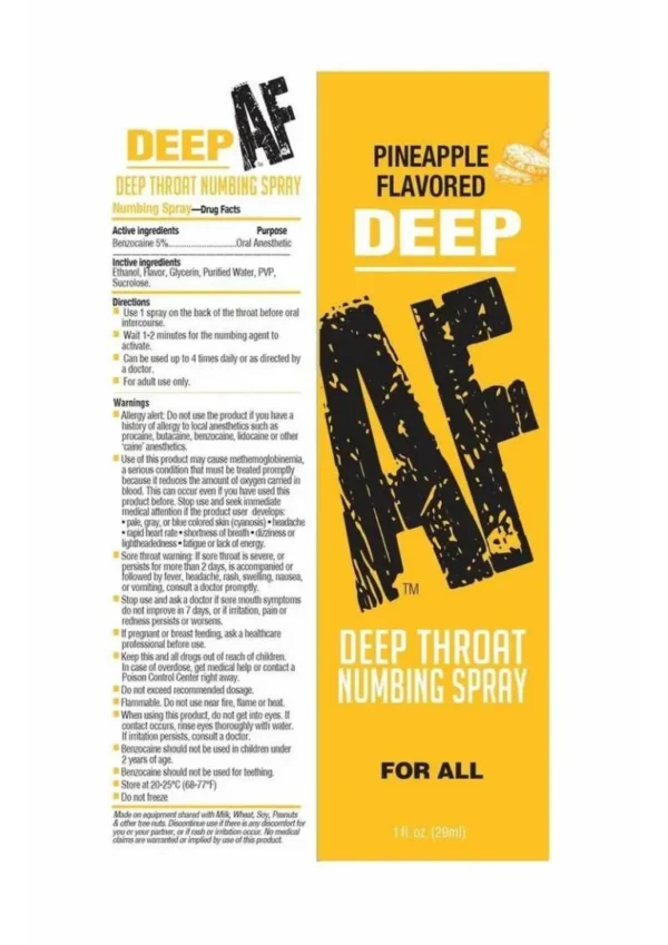 Deep AF Deep Throat Numbing Spray 1oz - Pineapple v3