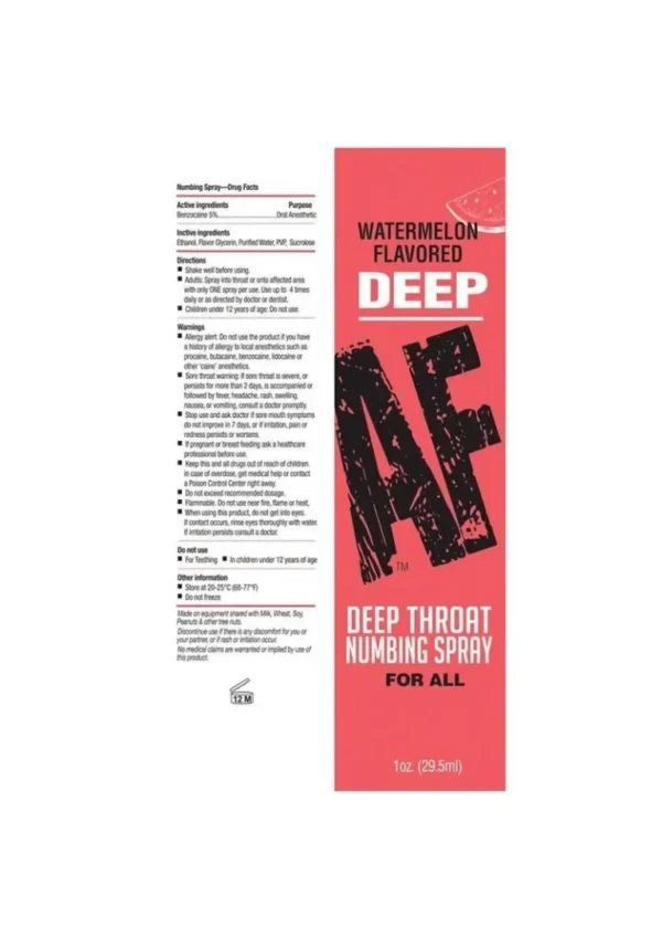 Deep AF Deep Throat Numbing Spray 1oz - Watermelon v3