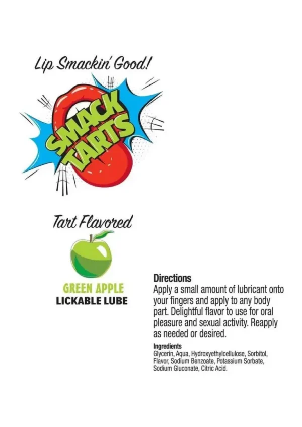 Smack Tarts Lickable Lube 2oz - Sour Green Apple v2