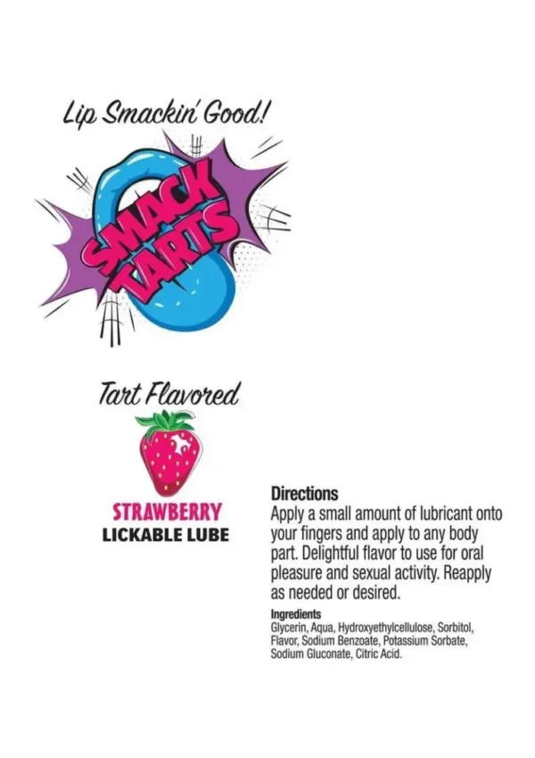 Smack Tarts Lickable Lube 2oz - Sour Strawberry v2