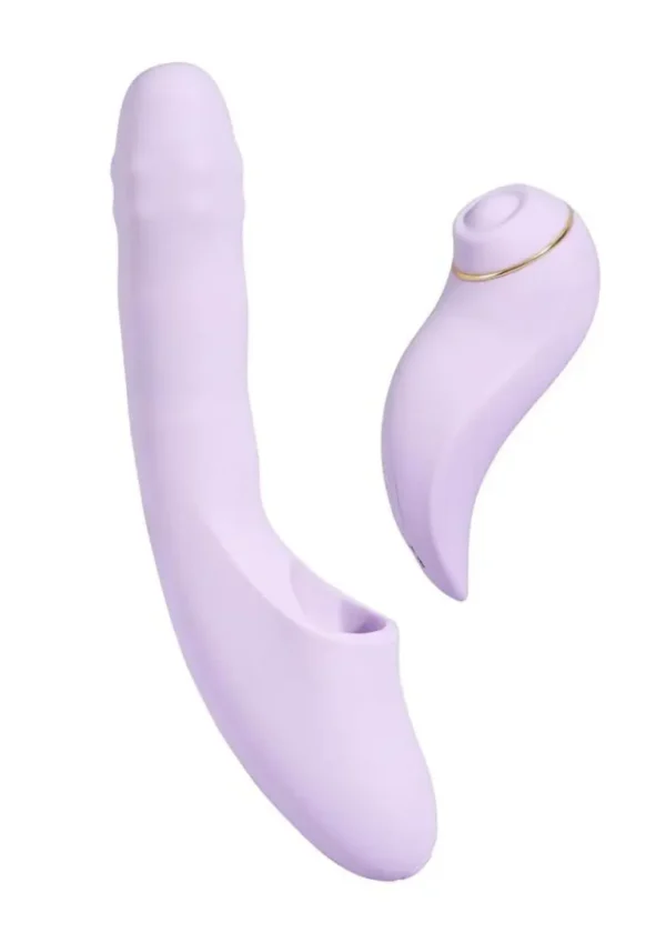 Svakom DuoGlow Rechargeable Silicone Dual Vibrator - Lavender_Gold v3