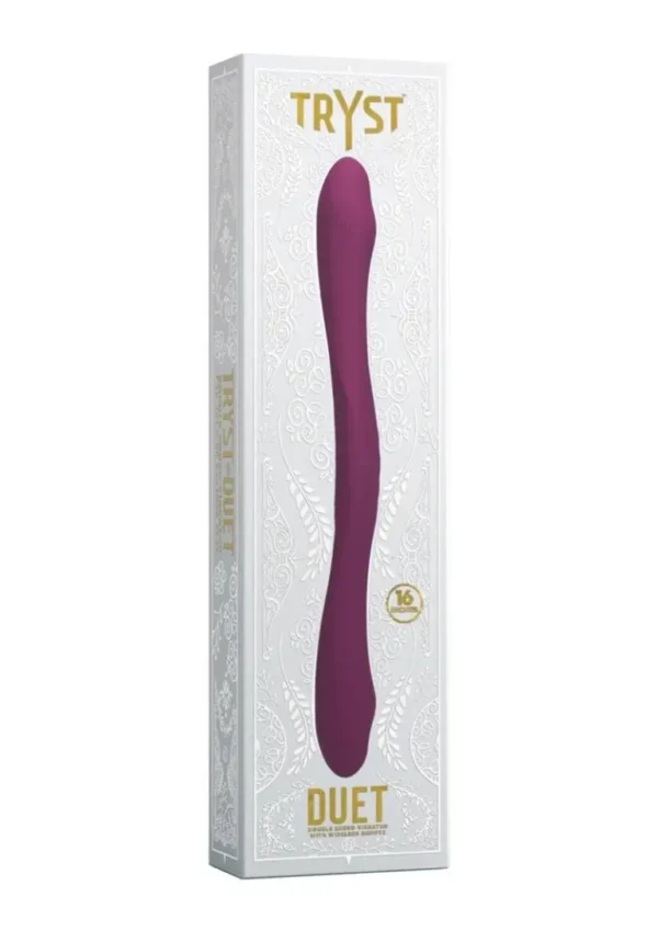 Tryst Duet Rechargeable Silicone Double End Vibrator with Remote Control - Pink v1