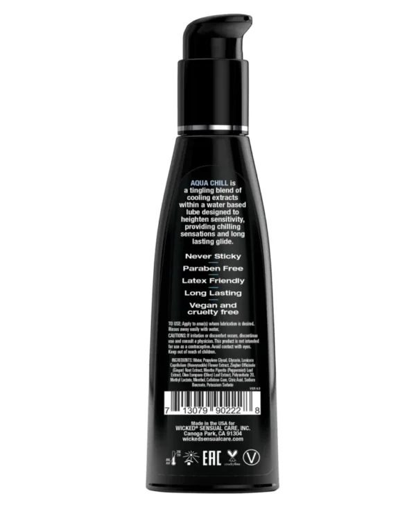 Wicked Sensual Care Aqua Chill Water Based Cooling Lubricant - 4 oz v2