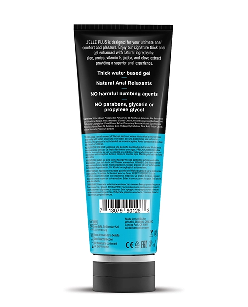 Wicked Sensual Care Jelle Plus Water Based Anal Lubricant with Relaxants - 8 oz v2