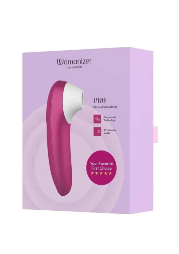 Womanizer Pleasure Air Pro Rechargeable Silicone Air Pulse Clitoral Vibrator - Vibrant Pink v1