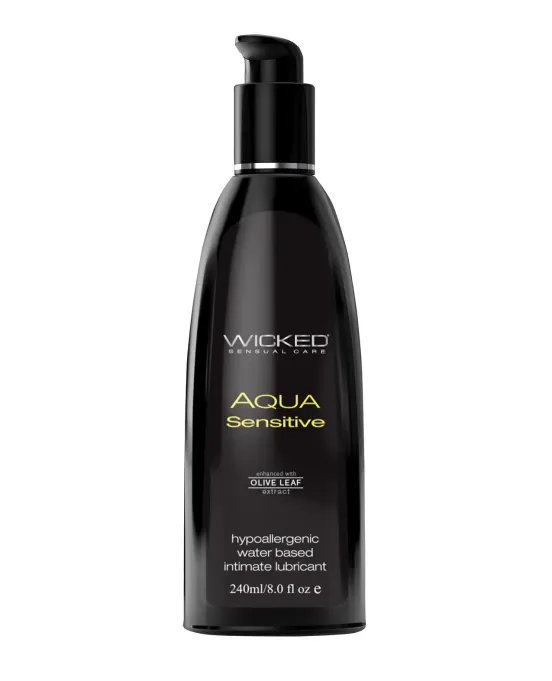 Wicked Sensual Care Hypoallergenic Aqua Sensitive Water Based Lubricant 8oz v1
