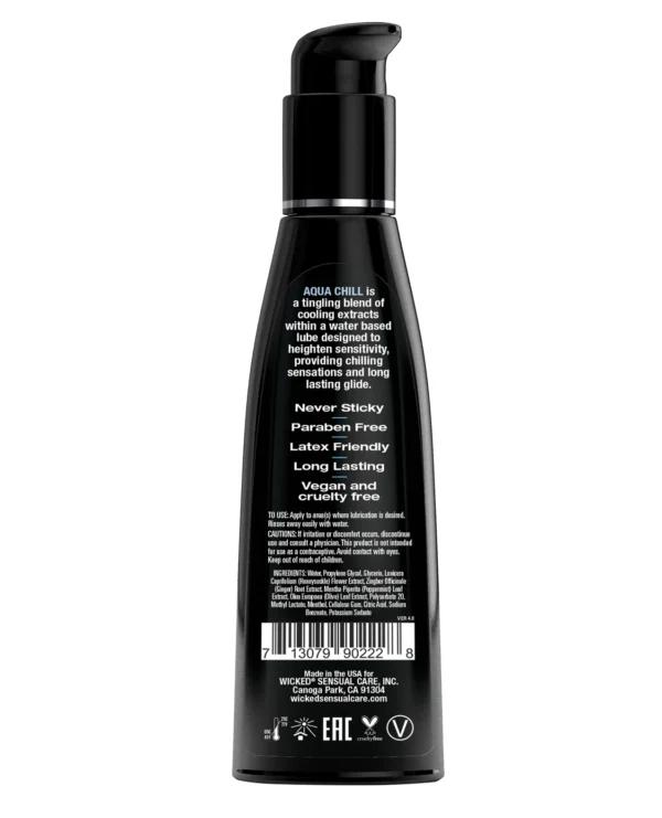 Wicked Sensual Care Aqua Chill Water Based Cooling Lubricant - 4 oz v2
